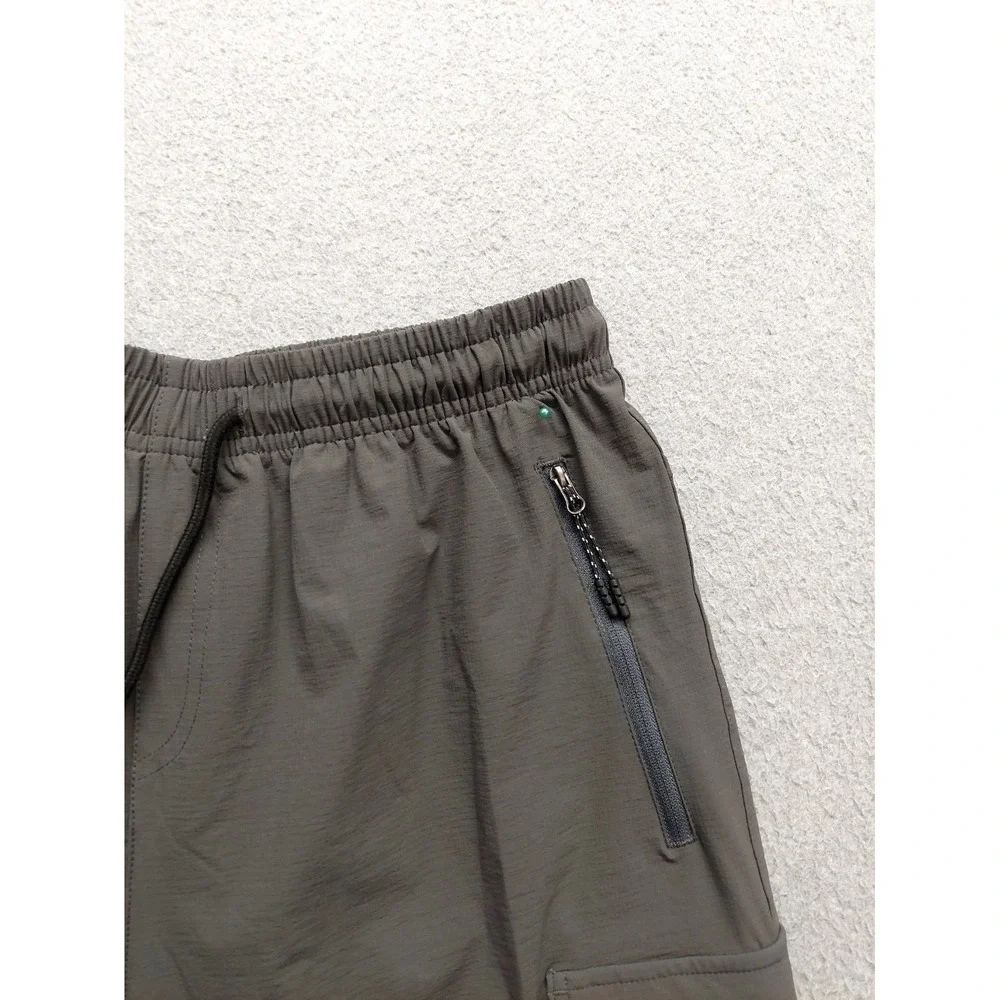 Scollit Men  Shorts S Gray Drawstring Elastic Waist Zipper Pockets Performance